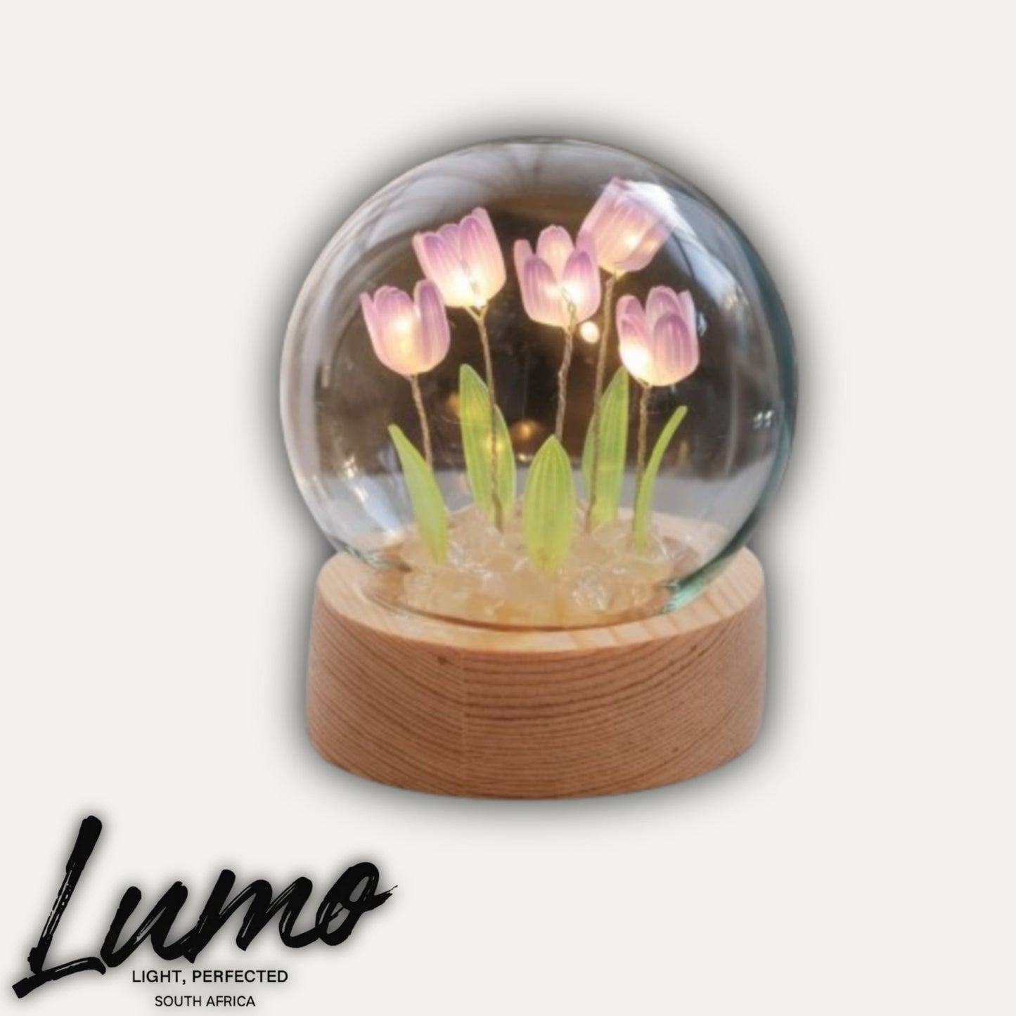 LUMO Tulip Glow Dome – Handcrafted Floral Light Sculpture