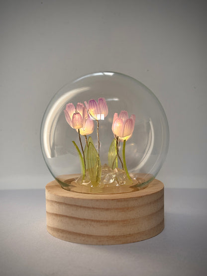 LUMO Tulip Glow Dome – Handcrafted Floral Light Sculpture