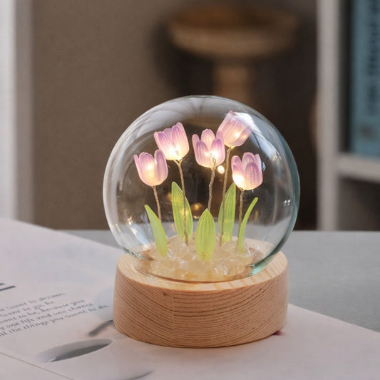 LUMO Tulip Glow Dome – Handcrafted Floral Light Sculpture